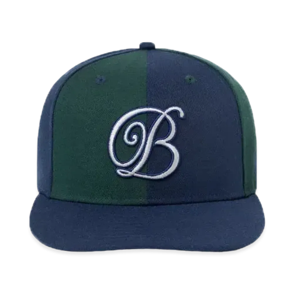 Black Eye Patch B Emblem 2 Tone New Era Cap "Green/Navy"