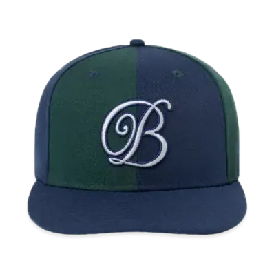 Black Eye Patch B Emblem 2 Tone New Era Cap "Green/Navy"