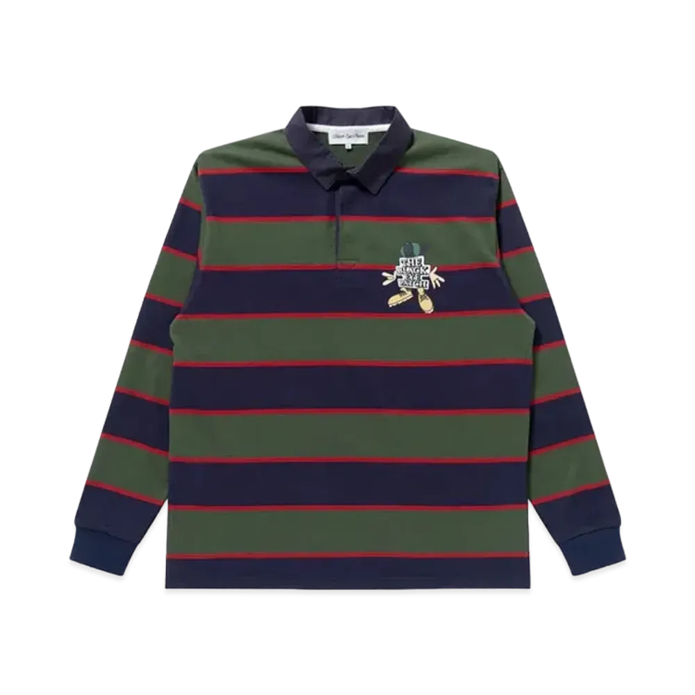 Black Eye Patch OG Boy Striped Rugby Shirt "Navy/Green"