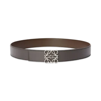 LOEWE Reversible Anagram Belt "Dark Grey/Dark Cigar/Palladium"
