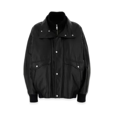 PRADA Women's Nappa Leather Bomber Jacket "Black"