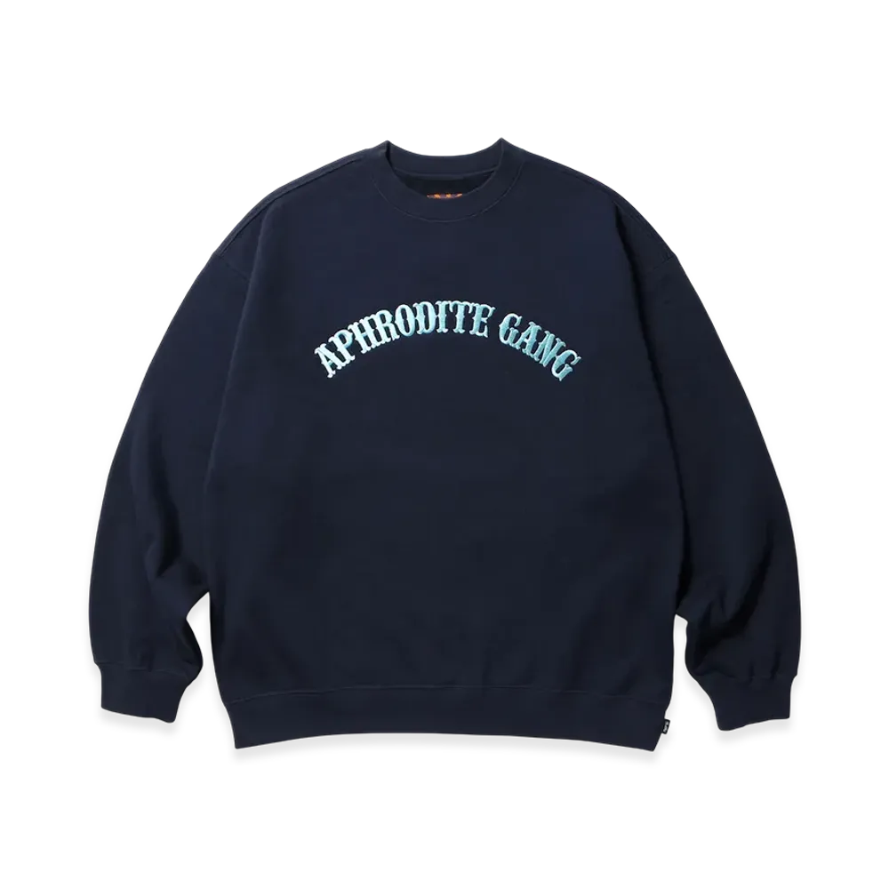 APHRODITEGANG Arch Logo Crew Neck Sweat Shirt "Navy"