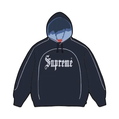 Supreme Curve Piping Hooded Sweatshirt "Navy"