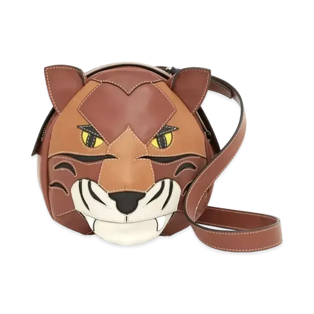 BURBERRY 3D Tiger Motif Leather Cross Body Bag "Dark Tongue"