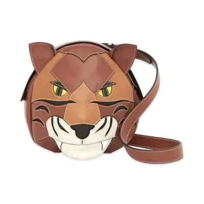 BURBERRY 3D Tiger Motif Leather Cross Body Bag "Dark Tongue"
