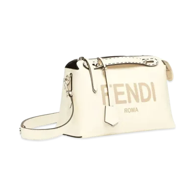 FENDI By The Way Medium Leather Boston Bag "White"