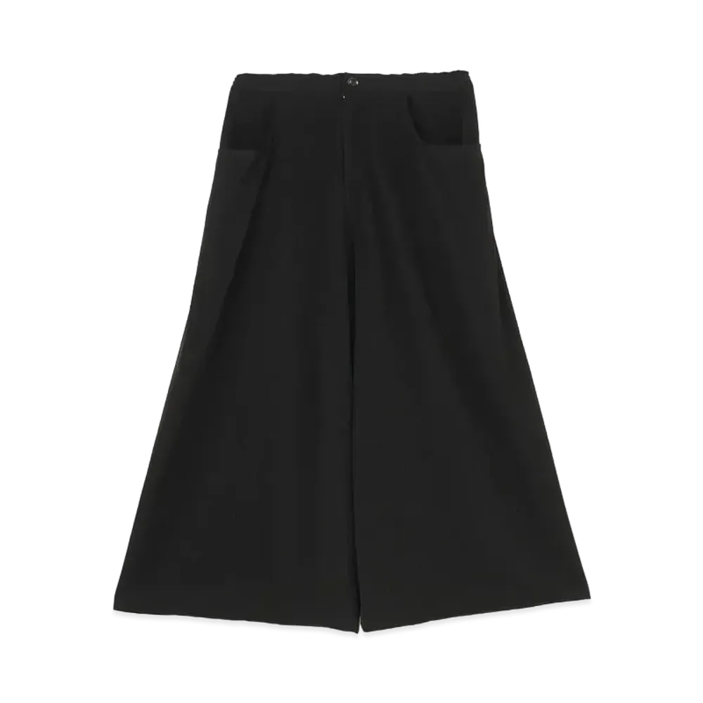 Yohji Yamamoto Y's TRIACETATE POLYESTER DE CHINE BACK SAROUEL PANTS "Black"