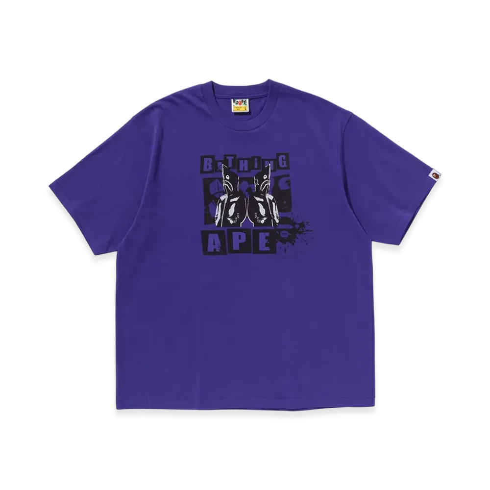 A BATHING APE Graffiti Bape Logo Relaxed Fit Tee #2 "Purple"