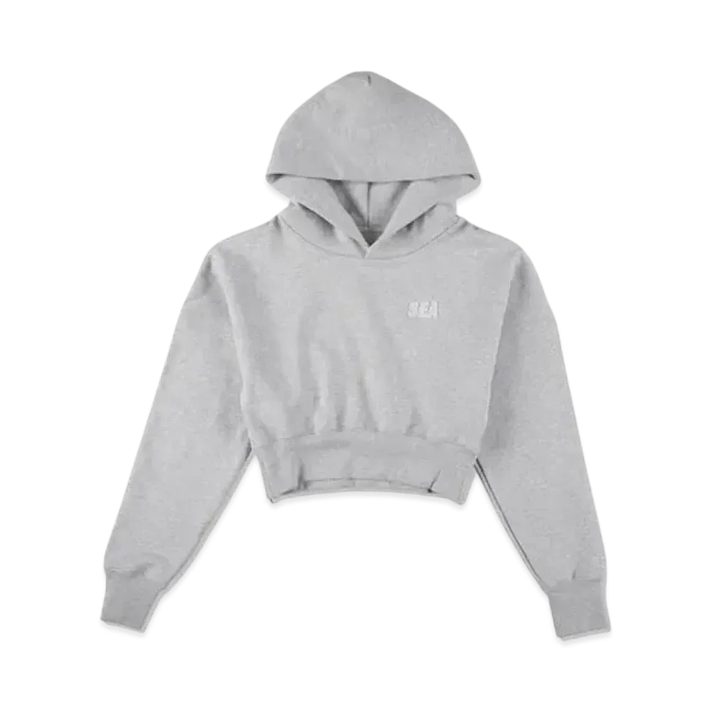 WIND AND SEA Cozy Cropped Hooded Sweatshirt "Heather Gray"