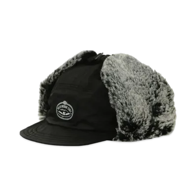POLeR Fight Nylon Fur Flap Cap "Black"