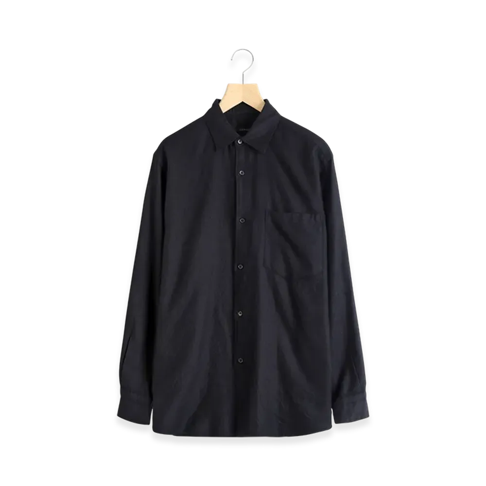 COMOLI Cashmere Silk Garment Dyed Shirt "Navy"
