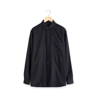 COMOLI Cashmere Silk Garment Dyed Shirt "Navy"