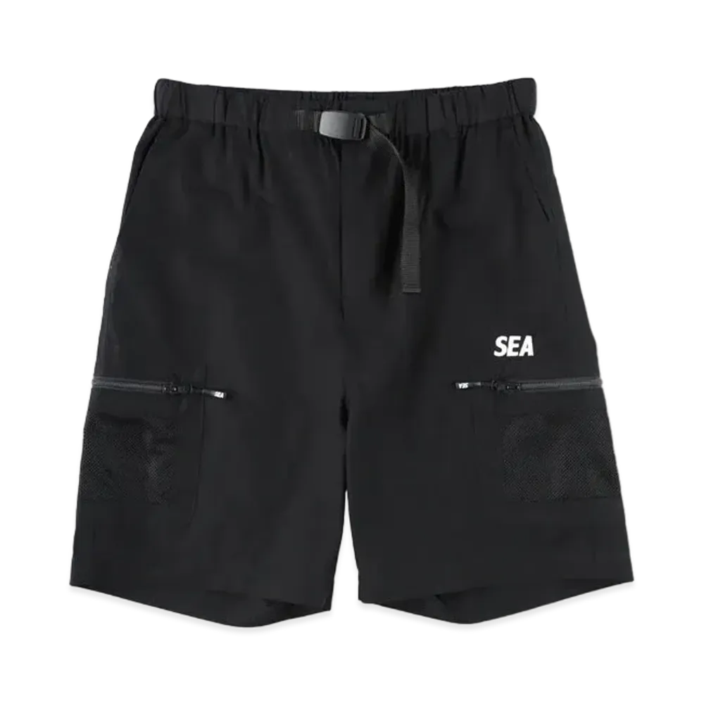 WIND AND SEA Water Repellent Nylon Cargo Shorts "Black"