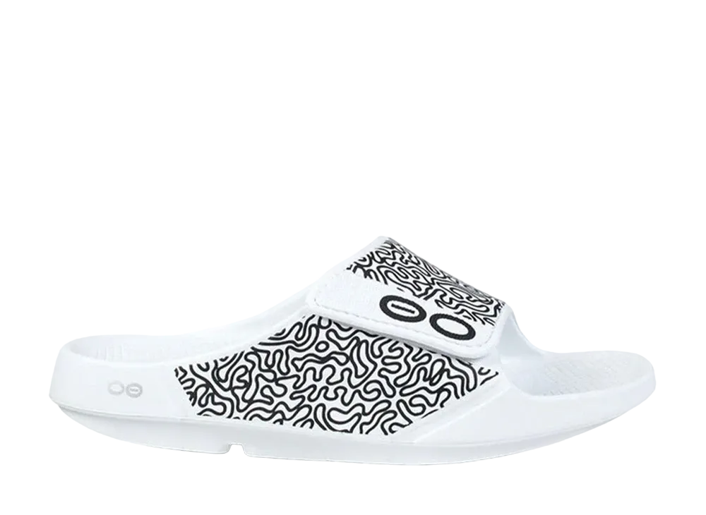 OOFOS OOahh Sport Flex "White Labyrinth"