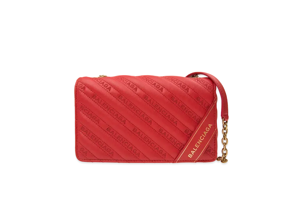 BALENCIAGA Leather Shoulder Bag "Red"