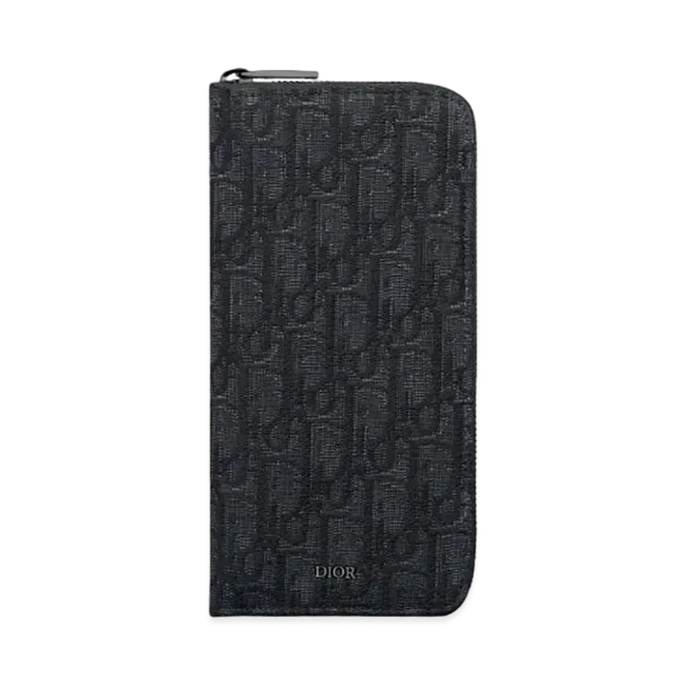 Dior Vertical Long Zipped Wallet Dior Oblique Jacquard "Black"