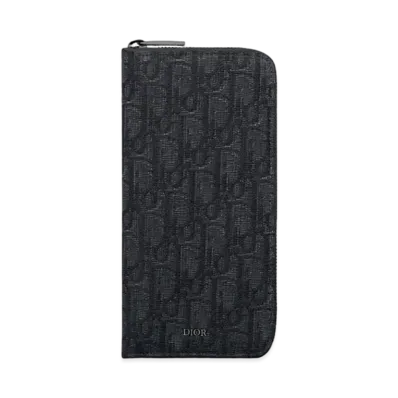 Dior Vertical Long Zipped Wallet Dior Oblique Jacquard "Black"