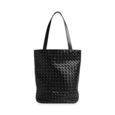 Bottega Veneta Small Intrecciato North-South Tote "Black/Natural"
