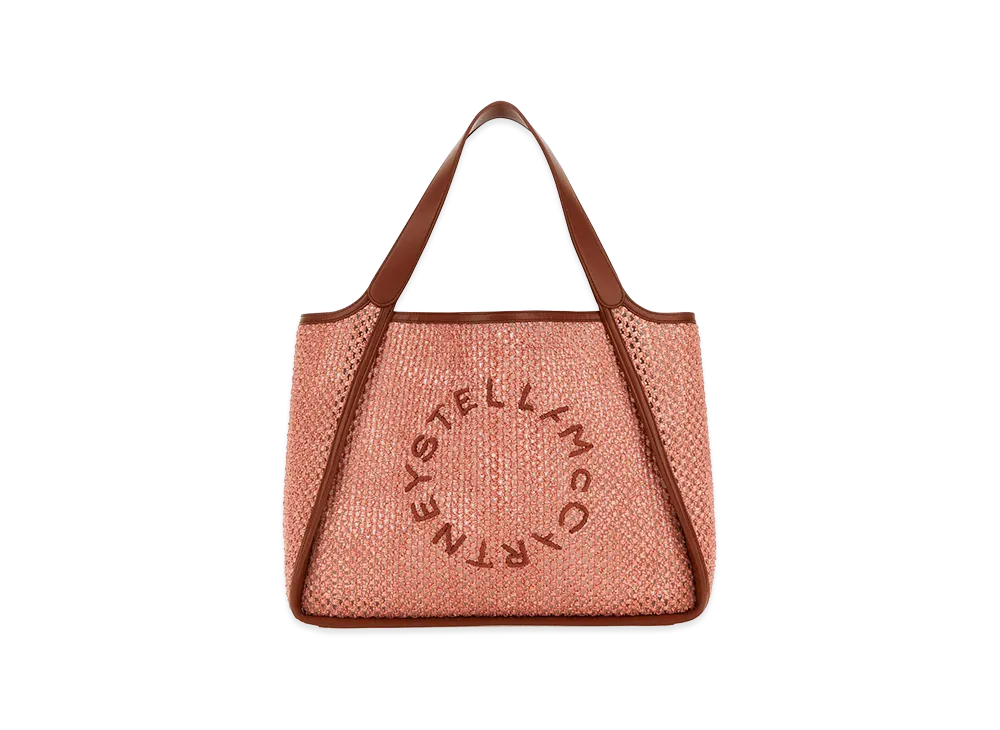 STELLA McCARTNEY Women's Raffia Stella Logo Shopping Bag "Pink"