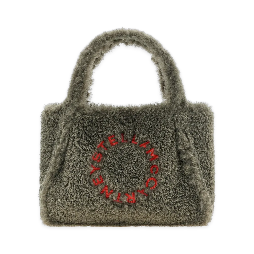 STELLA McCARTNEY Women's Shearling Logo Shopping Bag "Gray"