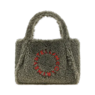 STELLA McCARTNEY Women's Shearling Logo Shopping Bag "Gray"