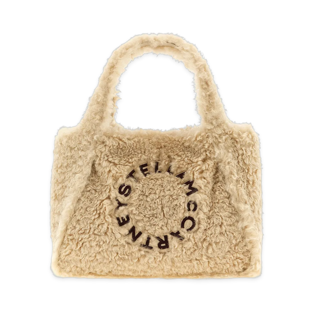 STELLA McCARTNEY Women's Shearling Logo Shopping Bag "Beige"
