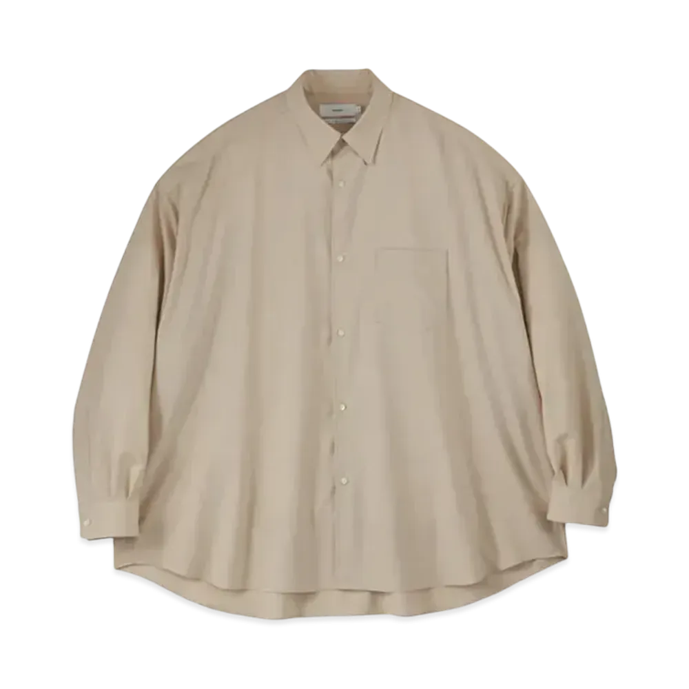 Graphpaper Extra Fine Wool L/S Oversized Regular Collar Shirt "Beige"