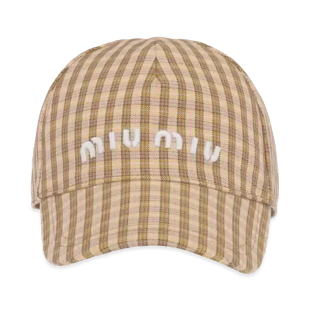 MIU MIU Print Fabric Baseball Cap "Mustard Yellow"
