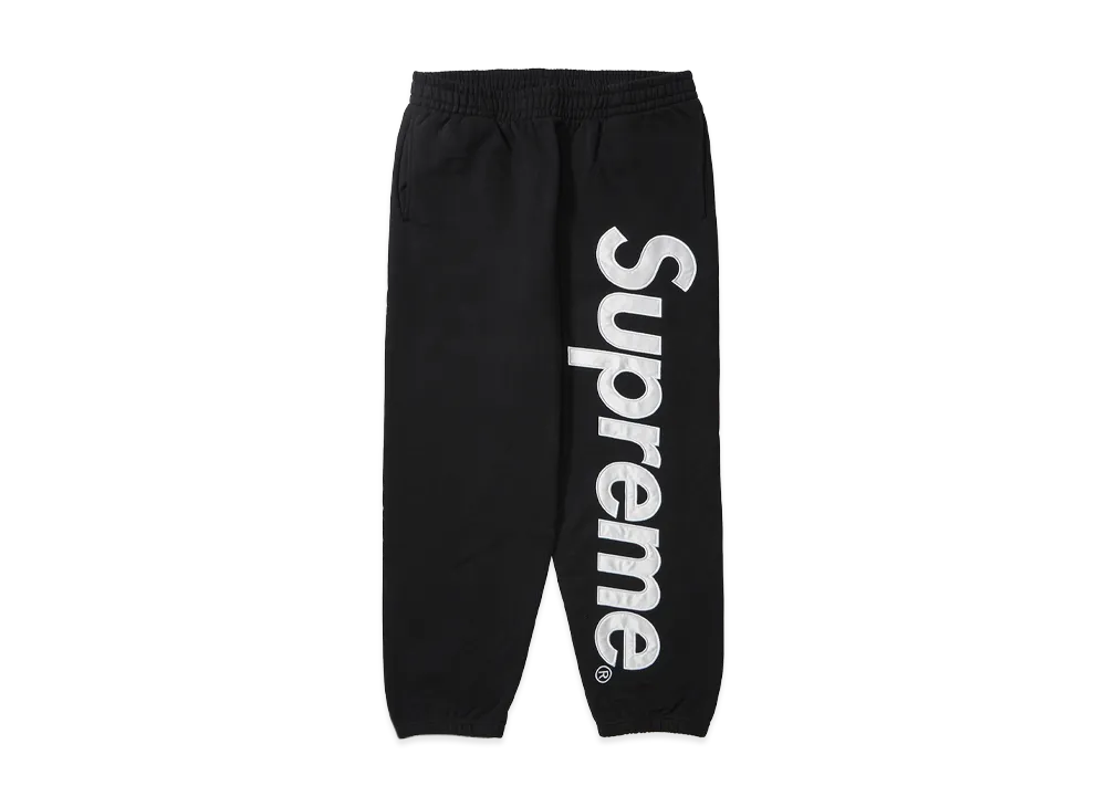 Supreme Satin Applique Sweatpant "Black"