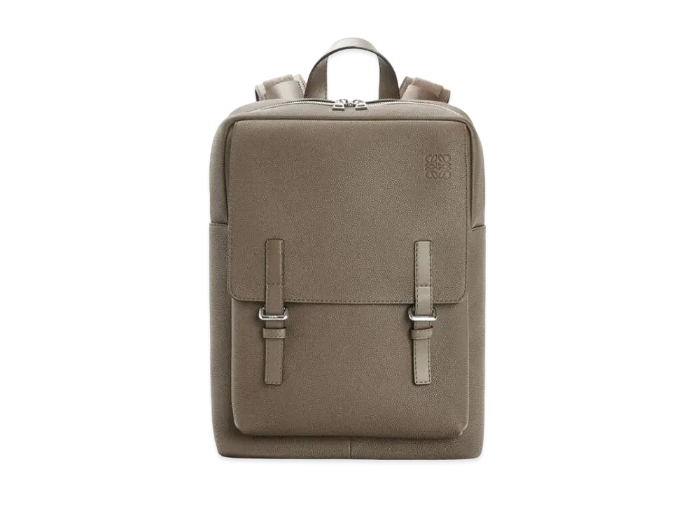 LOEWE Military Backpack In Soft Grained Calfskin "Dark Moss"
