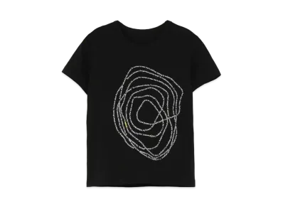 Yohji Yamamoto Y's MESSAGE PIGMENT PRINT ROUND NECK HALF SLEEVE T "Black"