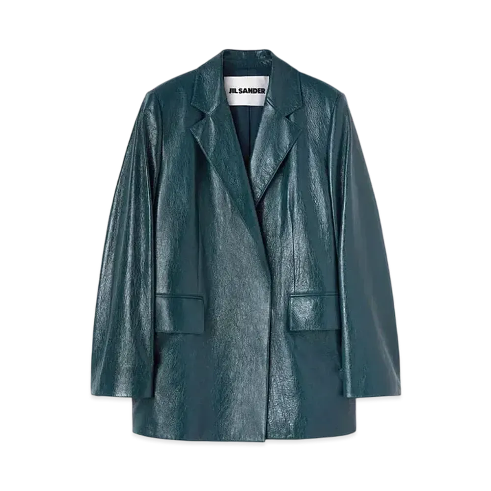 Jil Sander Women's Leather Jacket "Forest Green"