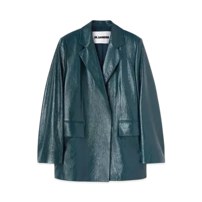 Jil Sander Women's Leather Jacket "Forest Green"
