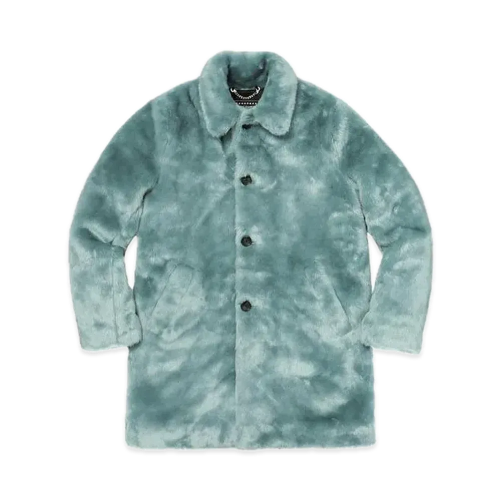 Supreme x HYSTERIC GLAMOUR Fuck You Faux Fur Coat "Light Blue"