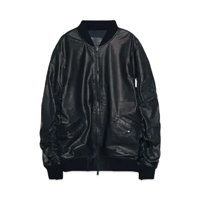 GIORGIO BRATO Leather bomber jacket ( EXCLUSIVE ) "NERO"