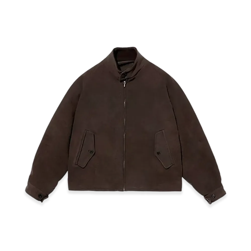 A.PRESSE Cashmere Silk Double Faced Pile Driving Jacket "Brown"