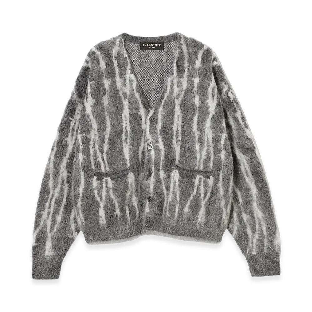 F-LAGSTUF-F Wire Stripe Knit Cardigan "Black"