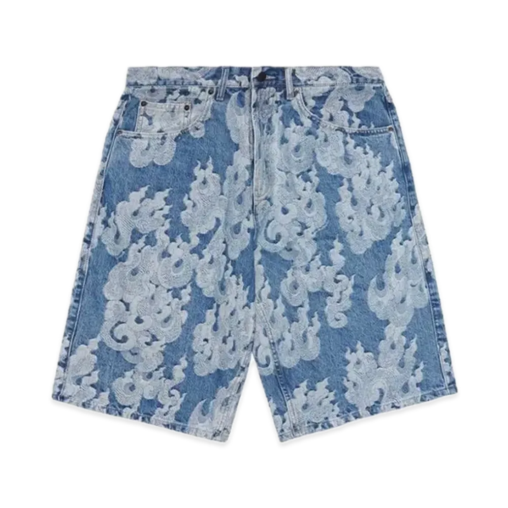 Supreme Flames Jacquard Baggy Denim Short 