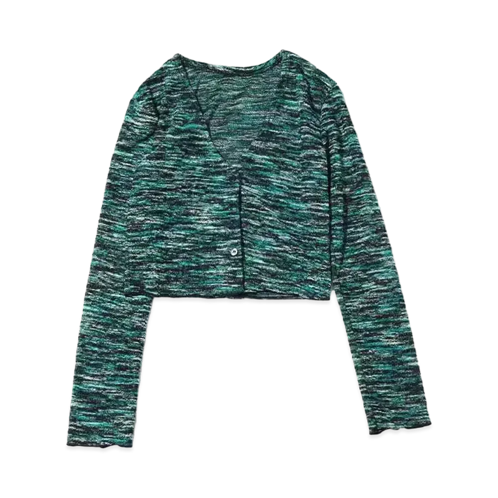 atmos pink Melange Tight Cardigan "Green"