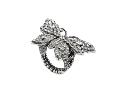GUCCI Crystal Butterfly Metal Ring "Crystal"