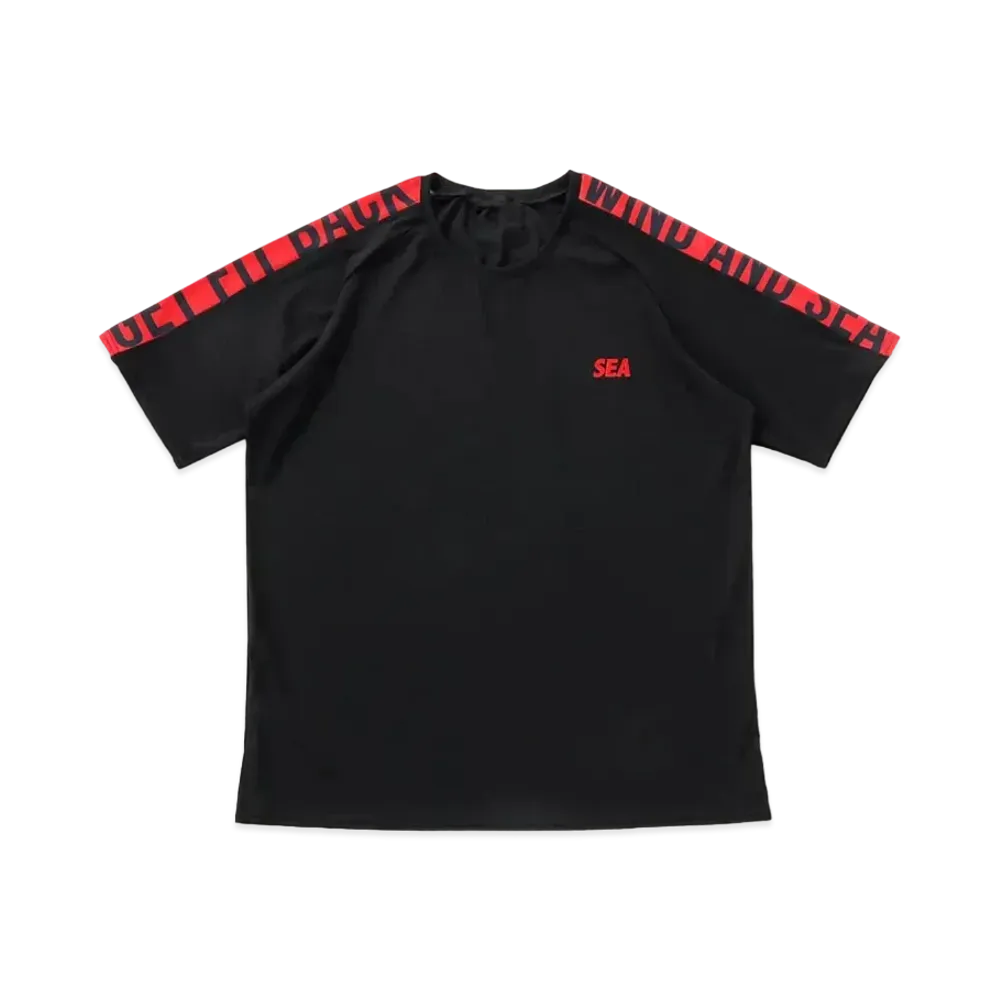WIND AND SEA WDS (GET FIT BACK ) SHOULDER LINE OVER S/S TOP "Black"