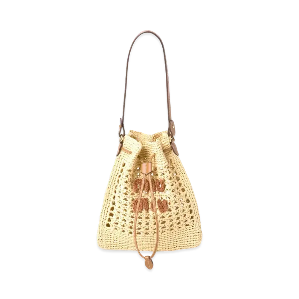 MIUMIU Woven Fabric Mini-Bag "Beige/Cognac"