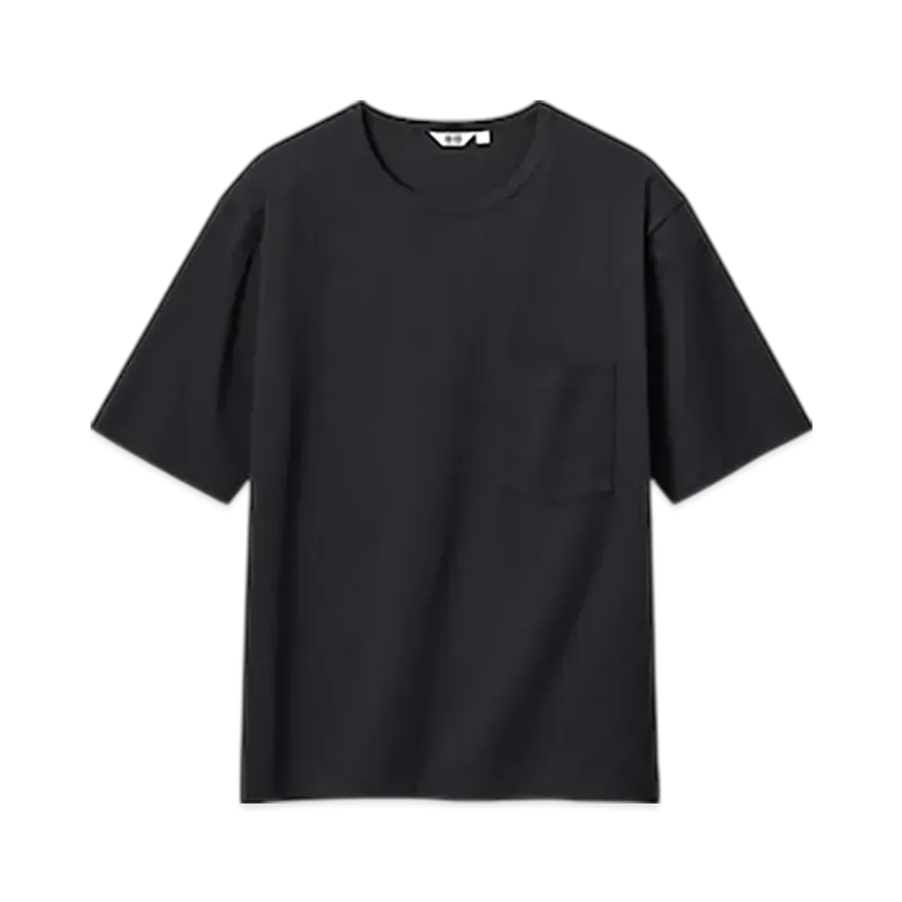 Uniqlo U 24SS AIRism Cotton Relaxed Fit Crew Neck T-Shirt "Black"