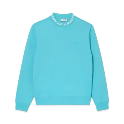 LACOSTE Jacquard Mock Neck Tech Sweat Pullover "Light Blue"