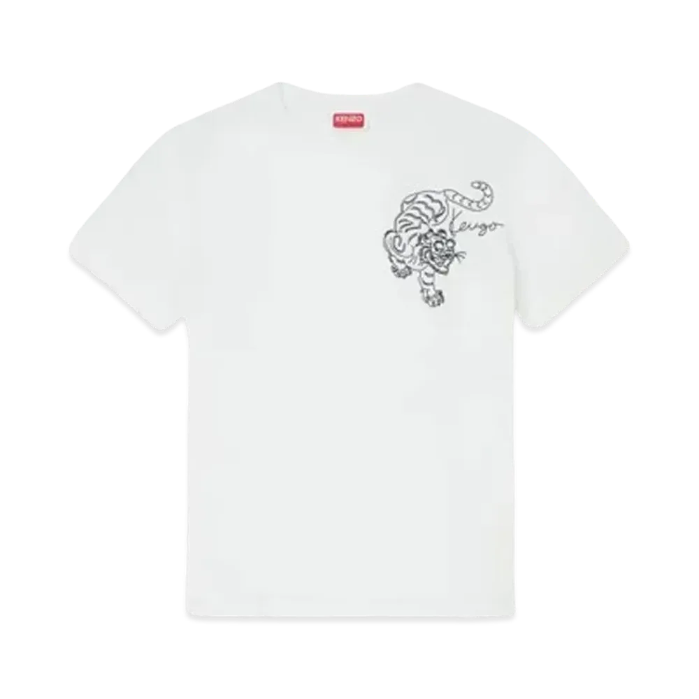 KENZO 'Star Tiger' Embroidery Loose T-shirt "Off White"