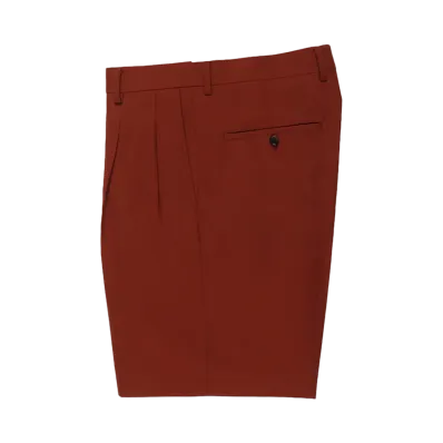 WACKO MARIA Dormeuil / Double Pleated Short Trousers "Dark Orange"