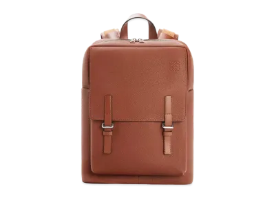 LOEWE Military Backpack In Soft Grained Calfskin "Cognac"