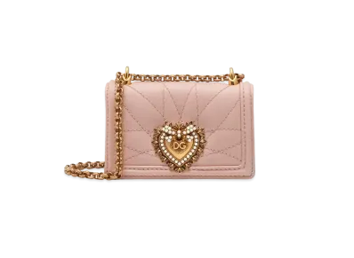 Dolce&Gabbana Devotion Micro Bag Matrasse Nappa Leather "Pale Pink"
