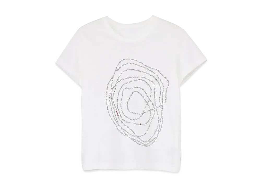 Yohji Yamamoto Y's MESSAGE PIGMENT PRINT ROUND NECK HALF SLEEVE T "Off White"