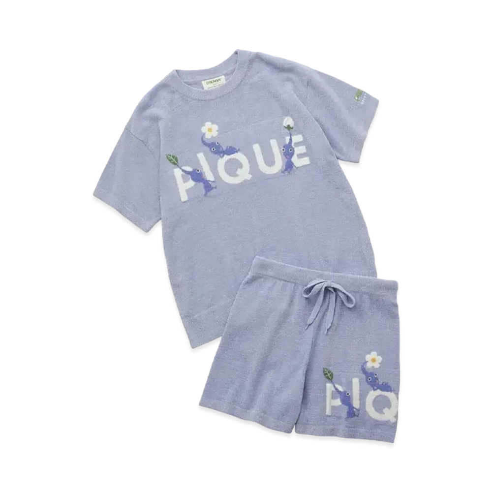 GELATO PIQUE x PIKMIN Jacquard Pullover & Shorts Set "Blue"